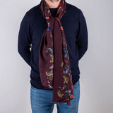 Soranus Burgundy Paisley Italian Wool Scarf