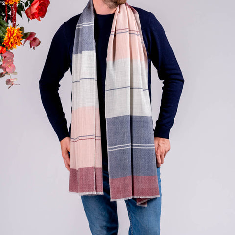 Carlisle Multi-Stripe Silk and Wool Scarf