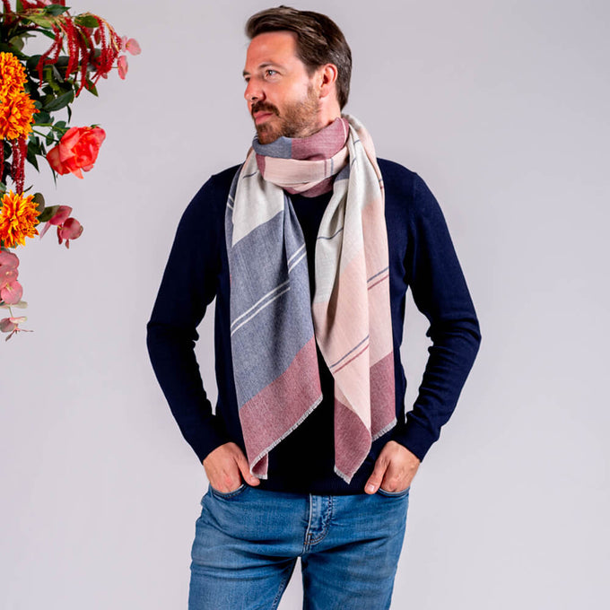 Carlisle Multi-Stripe Silk and Wool Scarf