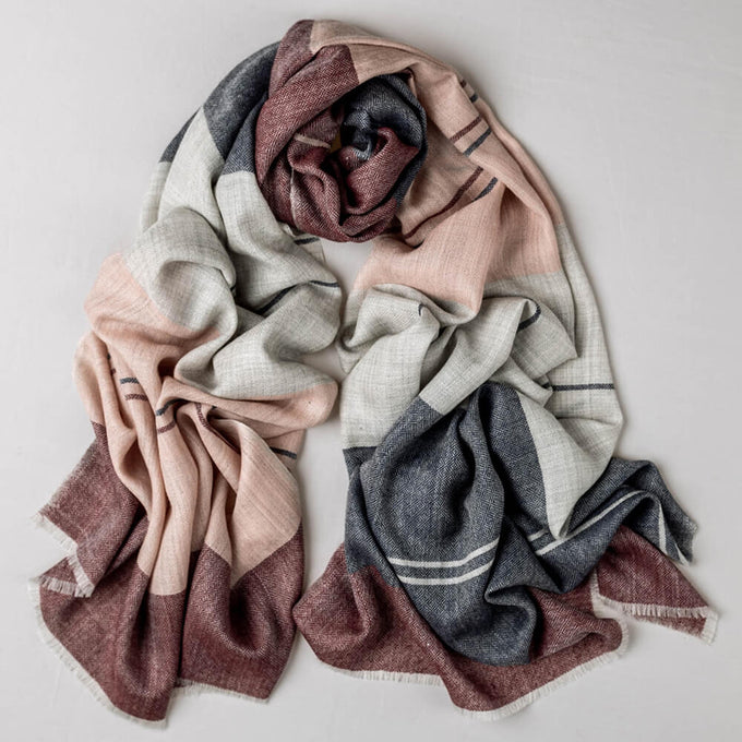 Carlisle Multi-Stripe Silk and Wool Scarf