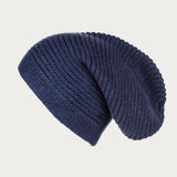 Navy Cashmere Slouch Beanie