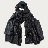 Swarovski Crystal Black Cashmere and Silk Wrap