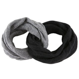Black and Warm Grey Cashmere Knit Snood 2