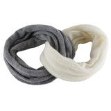Ivory and Warm Grey Cashmere Knit Snood 2