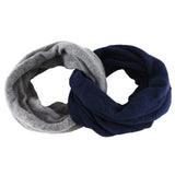 Navy and Warm Grey Cashmere Knit Snood 2