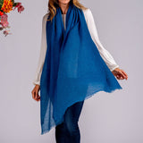 Celestial Blue Gossamer Cashmere Shawl