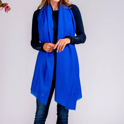 PRE ORDER: Cobalt Blue Handwoven Cashmere Shawl