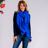 Cobalt Blue Handwoven Cashmere Shawl