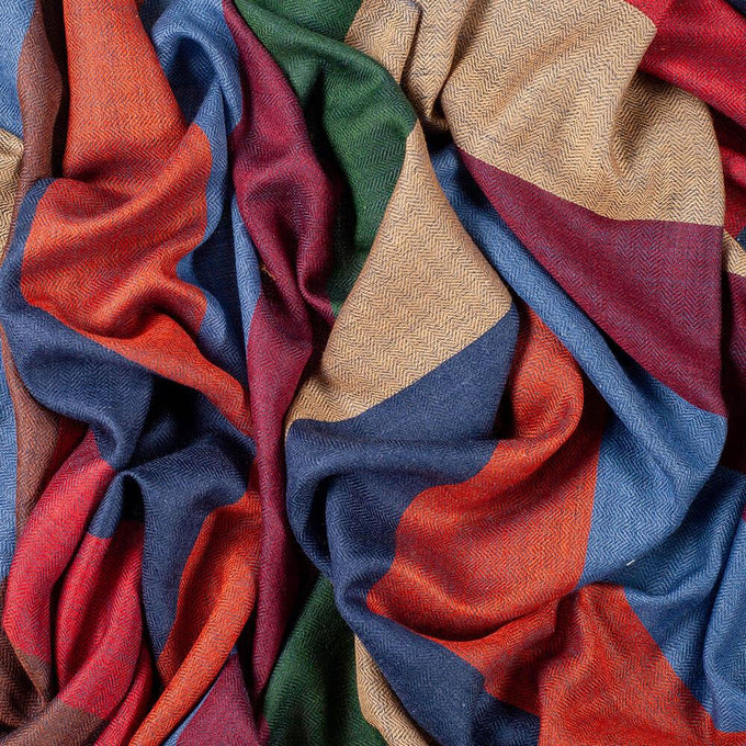 Compton Multi Colour Silk and Wool Scarf