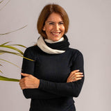 Black and Ivory Cashmere Snood