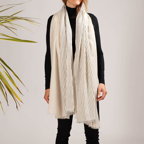 Narrow Striped Cashmere Shawl