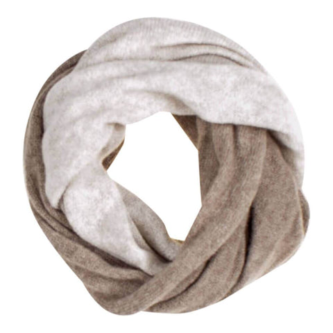 Light Brown and Beige Cashmere Snood