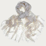 Cream Cashmere and Chantilly Lace Shawl