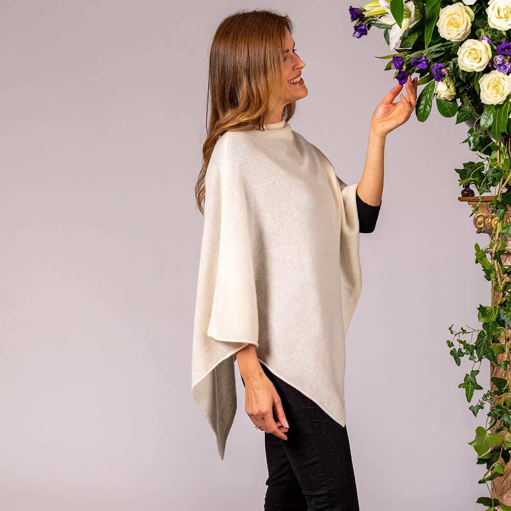 Hand knitted Cashmere Poncho