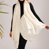 Classic Ivory Cashmere Shawl