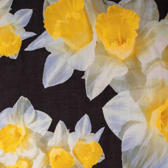 The Floral Trilogy - Yellow Daffodil Cashmere and Silk Wrap
