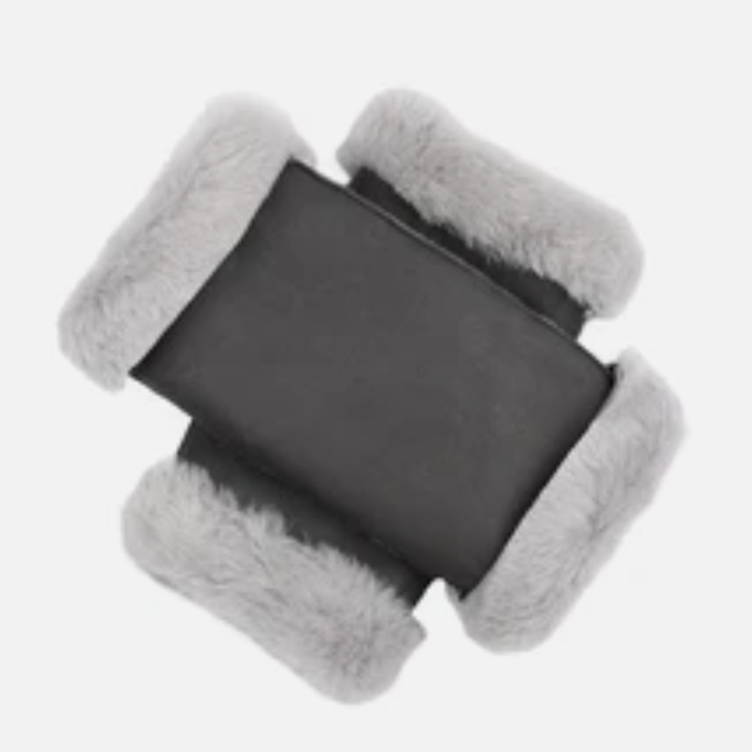 Charcoal Grey Fingerless Sheepskin Mittens