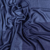 Denim Blues Silk and Wool Scarf