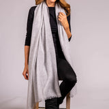 Dove Grey Gossamer Cashmere Shawl