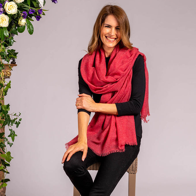 Slate Rose Gossamer Cashmere Shawl
