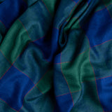 Emerald and Sapphire Check Cashmere Ring Shawl