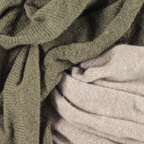 Olive Green and Taupe Cashmere Snood