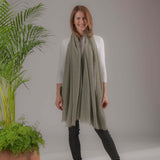 Military Green Gossamer Cashmere Shawl