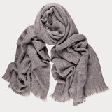 Super Luxe Steel Grey Basket Weave Cashmere Shawl