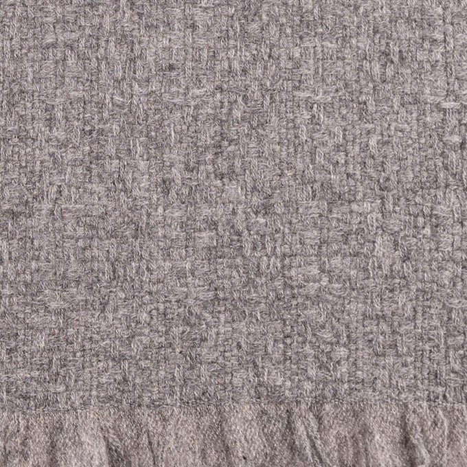 Super Luxe Steel Grey Basket Weave Cashmere Shawl