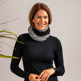 Black and Warm Grey Cashmere Snood