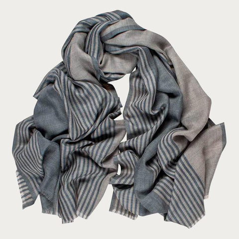 Regent Panelled Silk and Wool Scarf