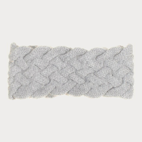 Grey Plaited Cashmere Headband