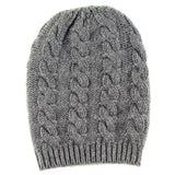 Grey Cable Cashmere Slouch Beanie 2