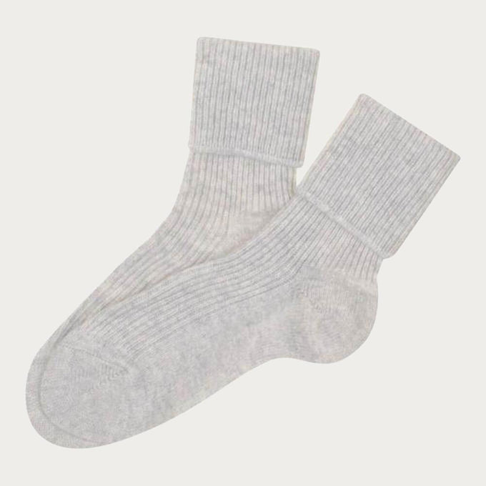 Barely Grey Cashmere Bed Socks