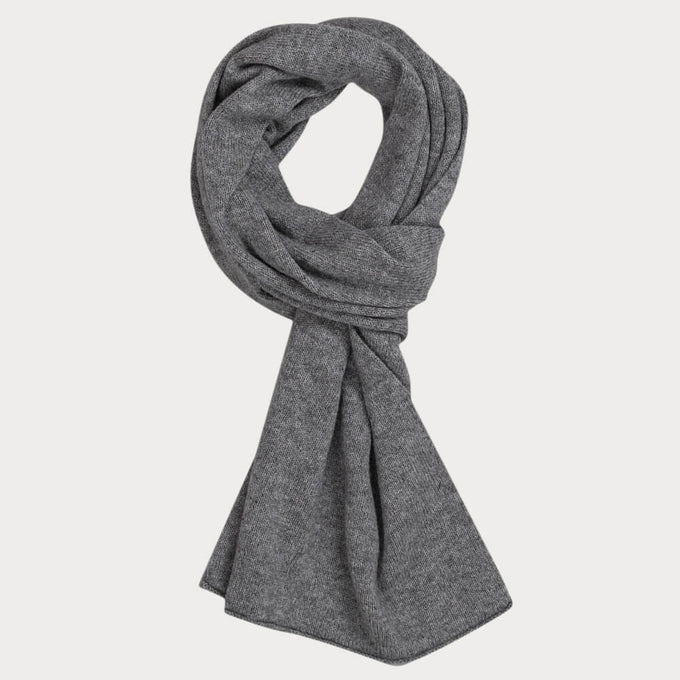 Mid Grey Double Faced Cashmere Neck Warmer