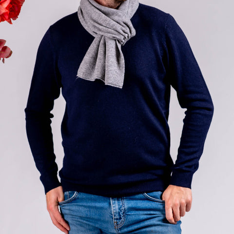 Mid Grey Double Faced Cashmere Neck Warmer