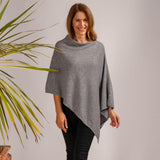 Warm Grey Knitted Cashmere Poncho