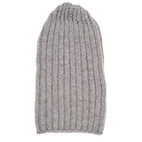 Grey Chunky Rib Knit Cashmere Beanie