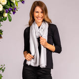 Classic Platinum Grey Cashmere and Silk Wrap