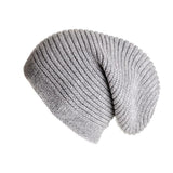 Light Grey Cashmere Slouch Beanie Hat