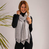 Dove Grey Lace Knit Cashmere Wrap