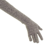 Long Black and Grey Cashmere Gloves