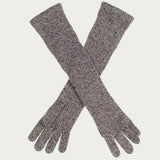 Long Black and Grey Cashmere Gloves