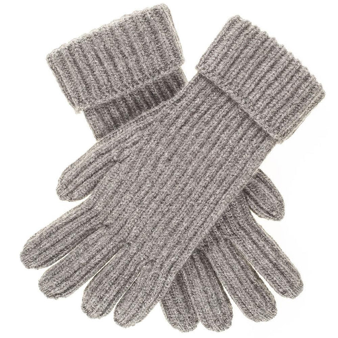 Men’s Grey Rib Knit Cashmere Gloves