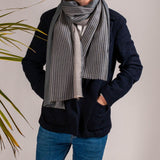 Regent Panelled Silk and Wool Scarf