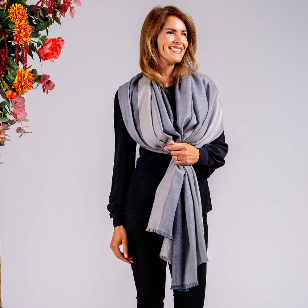 Shades of Grey Cashmere Ring Shawl