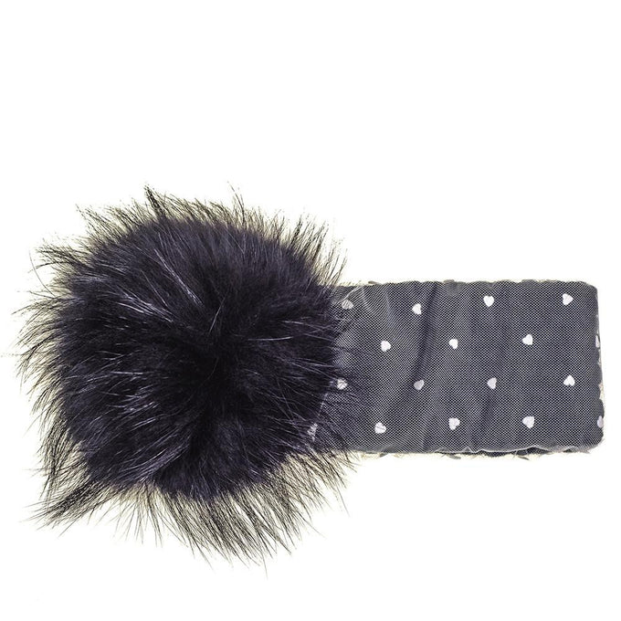 Grey Fur Pom Pom Headband