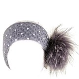 Grey Fur Pom Pom Headband