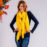 Honey Yellow Cashmere and Silk Wrap