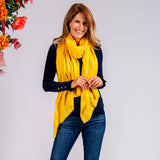 Honey Yellow Cashmere and Silk Wrap